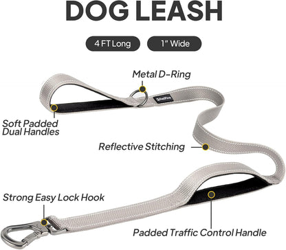 4FT Heavy Duty Dog Leash with Soft Padded Double Handle
