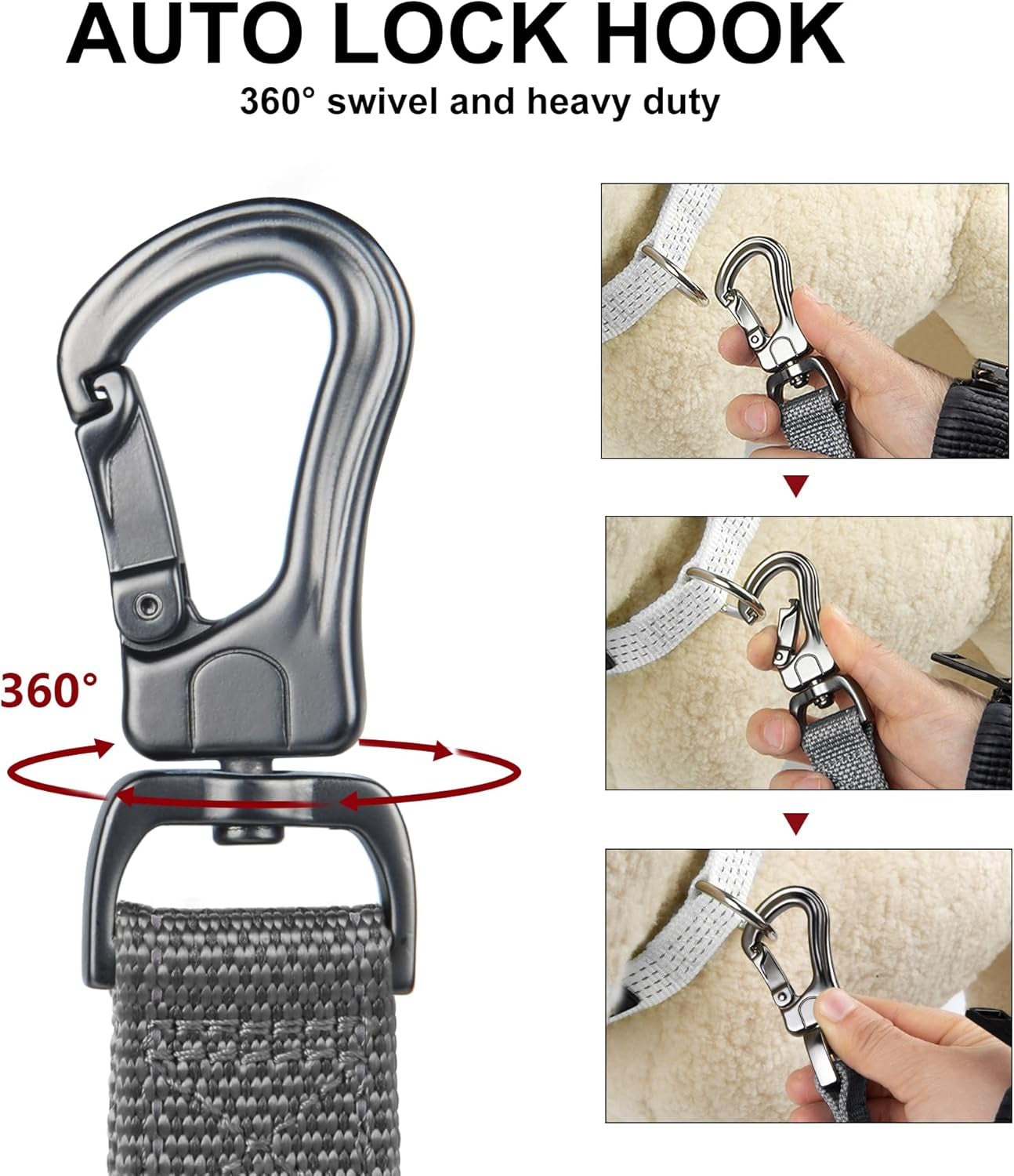 4FT Heavy Duty Dog Leash with Soft Padded Double Handle