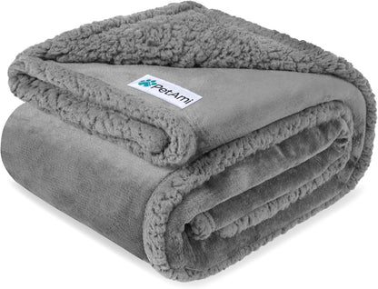 Waterproof Dog Blanket for Large Dog Pet, 90X90 Queen, Light Grey