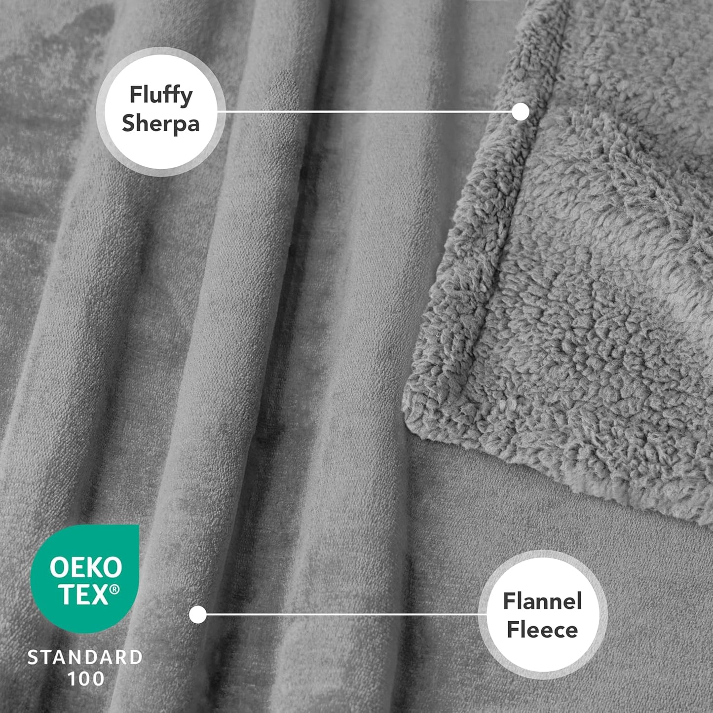 Waterproof Dog Blanket for Large Dog Pet, 90X90 Queen, Light Grey